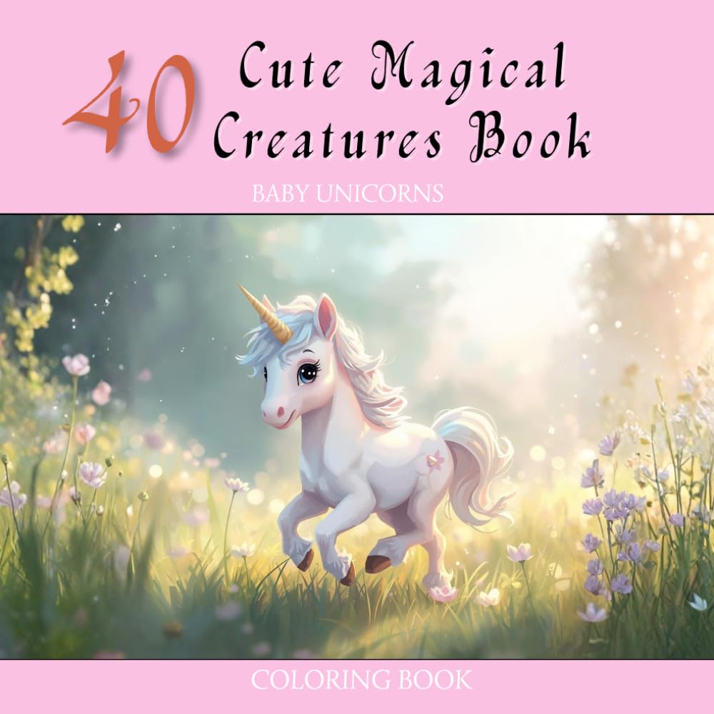 40 cute Magical Creature Book: Baby Unicorns coloring book: baby unicorns