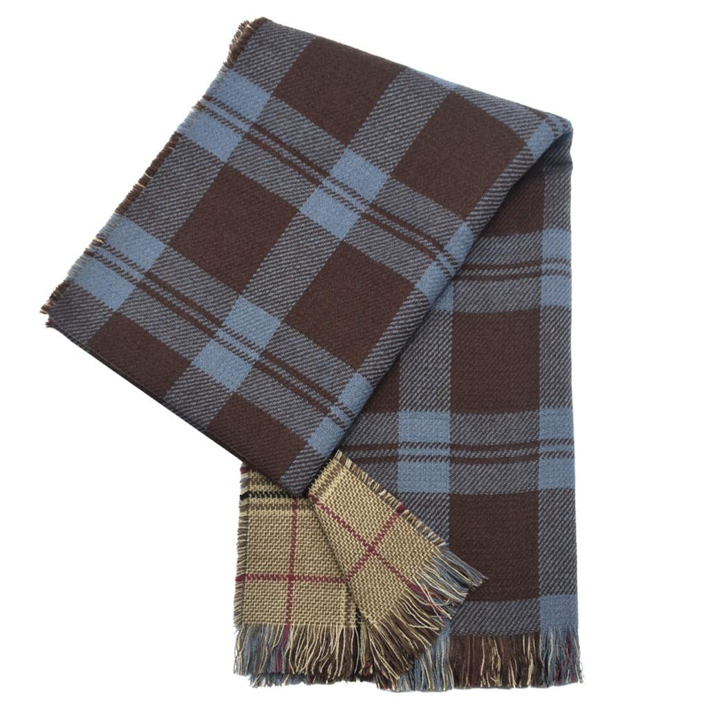 Damen-Winter-All-Match-Schal im koreanischen Stil, Retro-Gitter-Strickschal aus Wolle, um warm zu bleiben