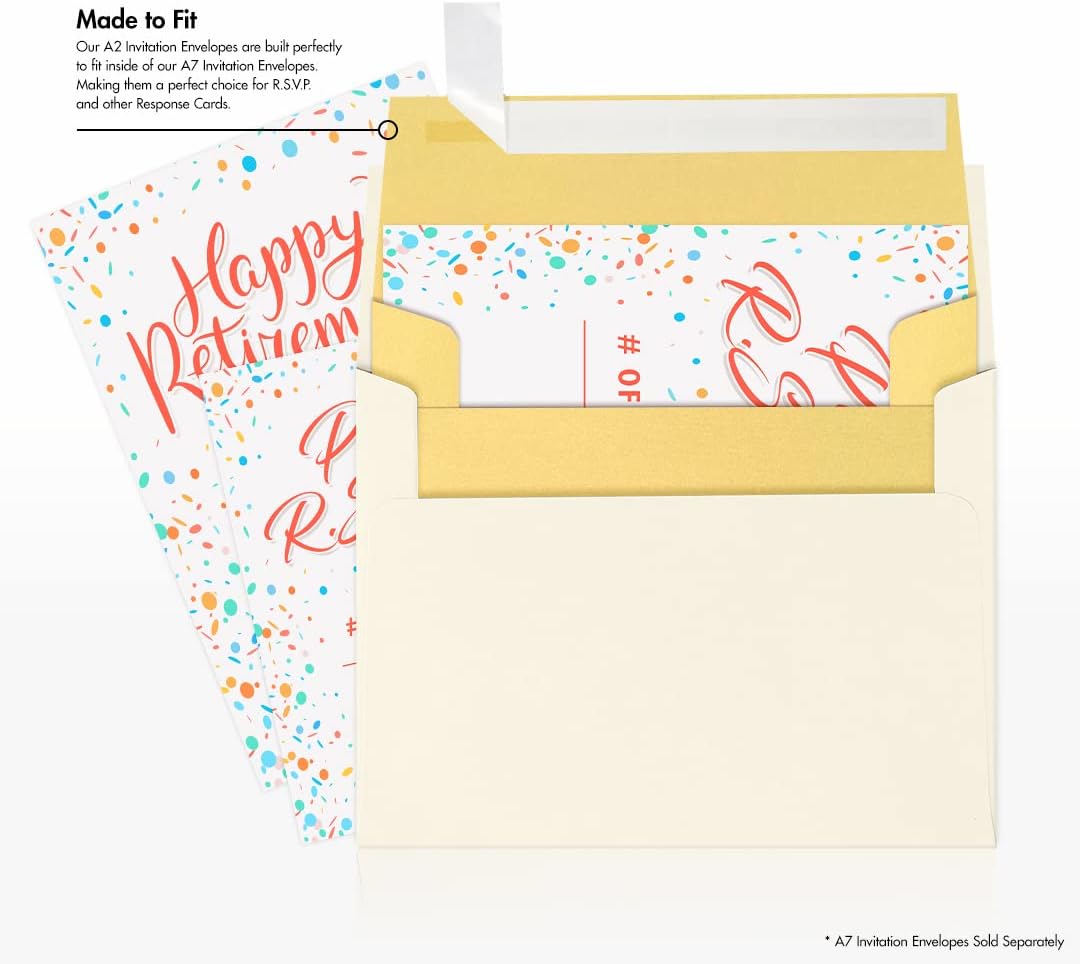 LUXPaper A2 Invitation Envelopes (4 3/8 x 5 3/4) - Gold Metallic (250 Qty.)