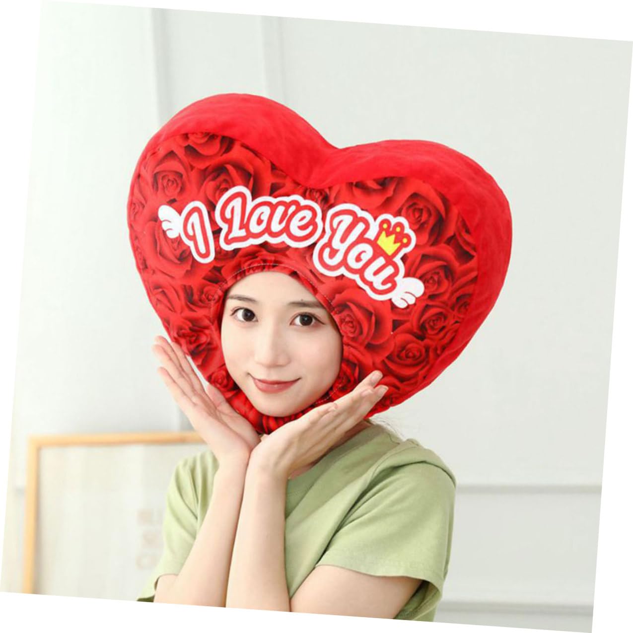 TOYANDONA Gorro de Disfraz de Corazón de Peluche 45X30 CM Sombrero Novedoso para Fiesta y Cosplay Accesorio para Fotos en Eventos y Festivales Diseño y Cómodo