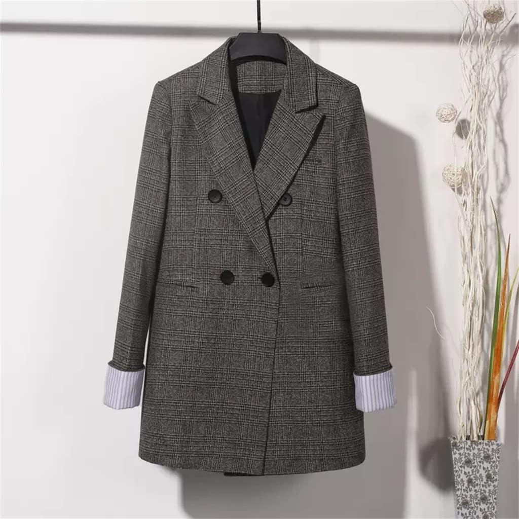 Plaid Small Suit Jacket Female Casual Retro Design Sense Small Suit Female Spring and Autumn