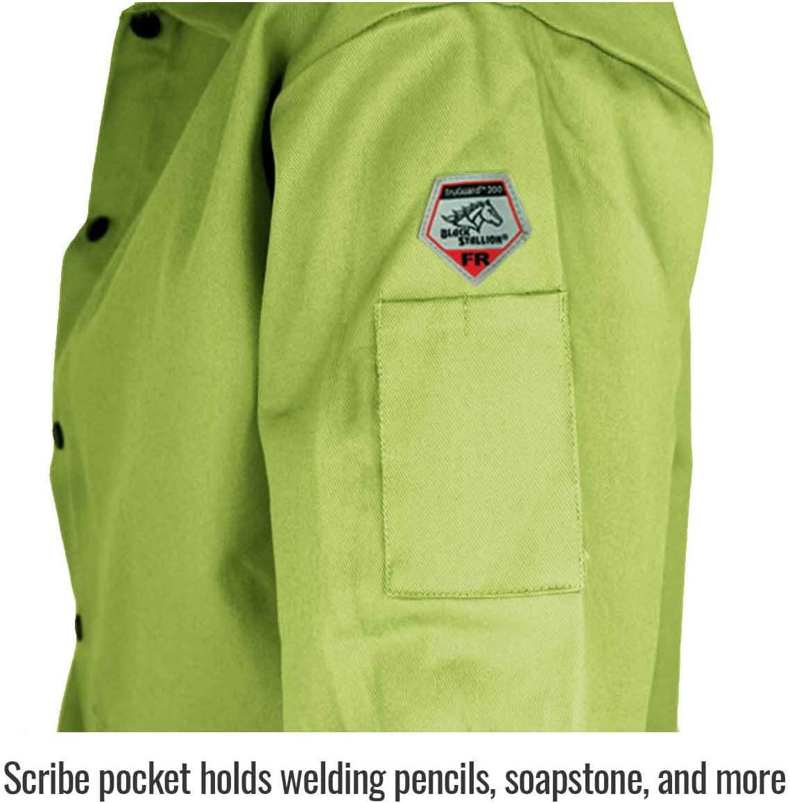 9 oz. Flame-Resistant Cotton Coat - 30" Lime Green Size