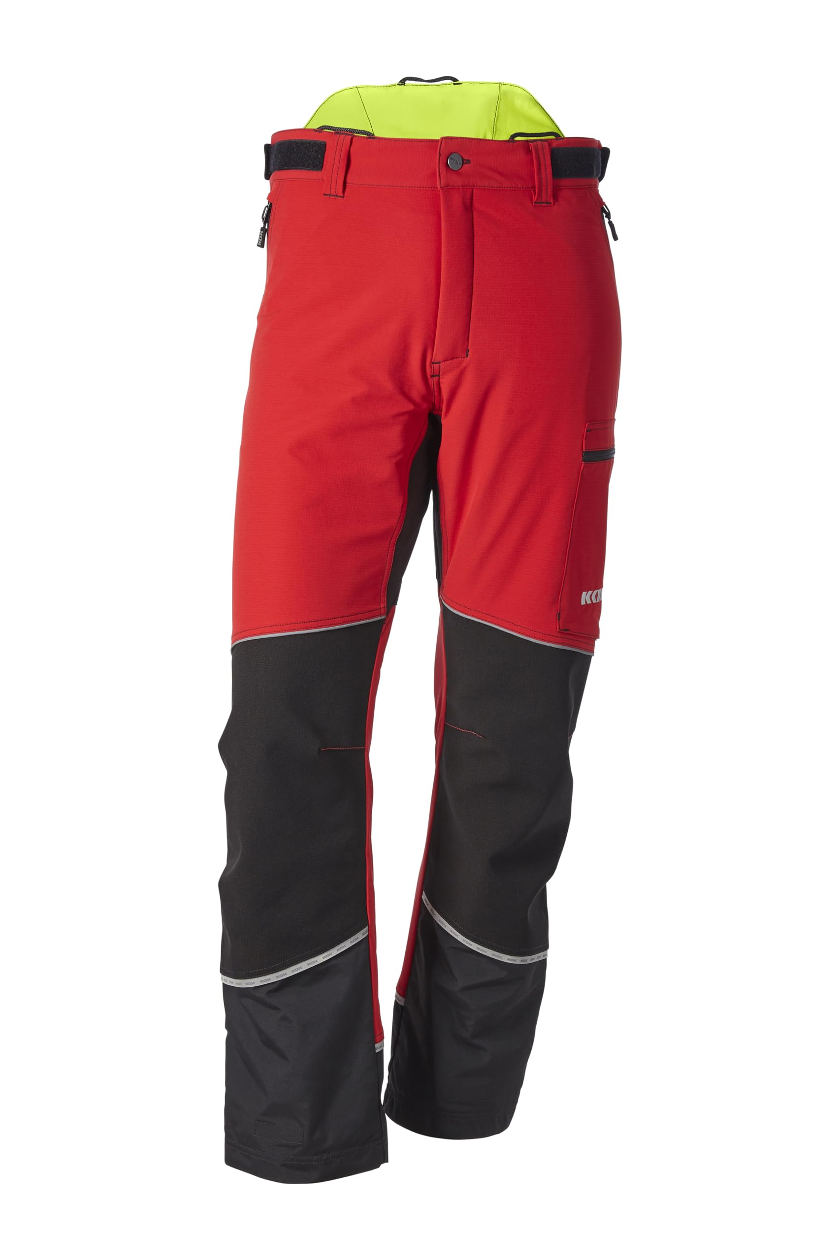 KOX Schnittschutzhose Stretch Elch 3.0 Rot/gelb Größe 56