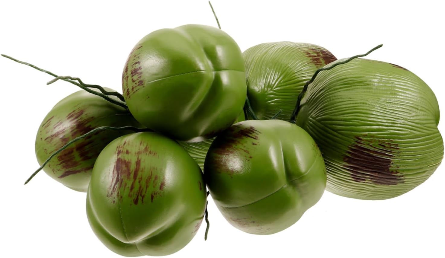 1 Bunch Realistic Artificial Coconuts Fruit Model Prop for Tropical Luau Wedding Party Decoration Reusable Fake Coconut with Detailed Craftsmanship
