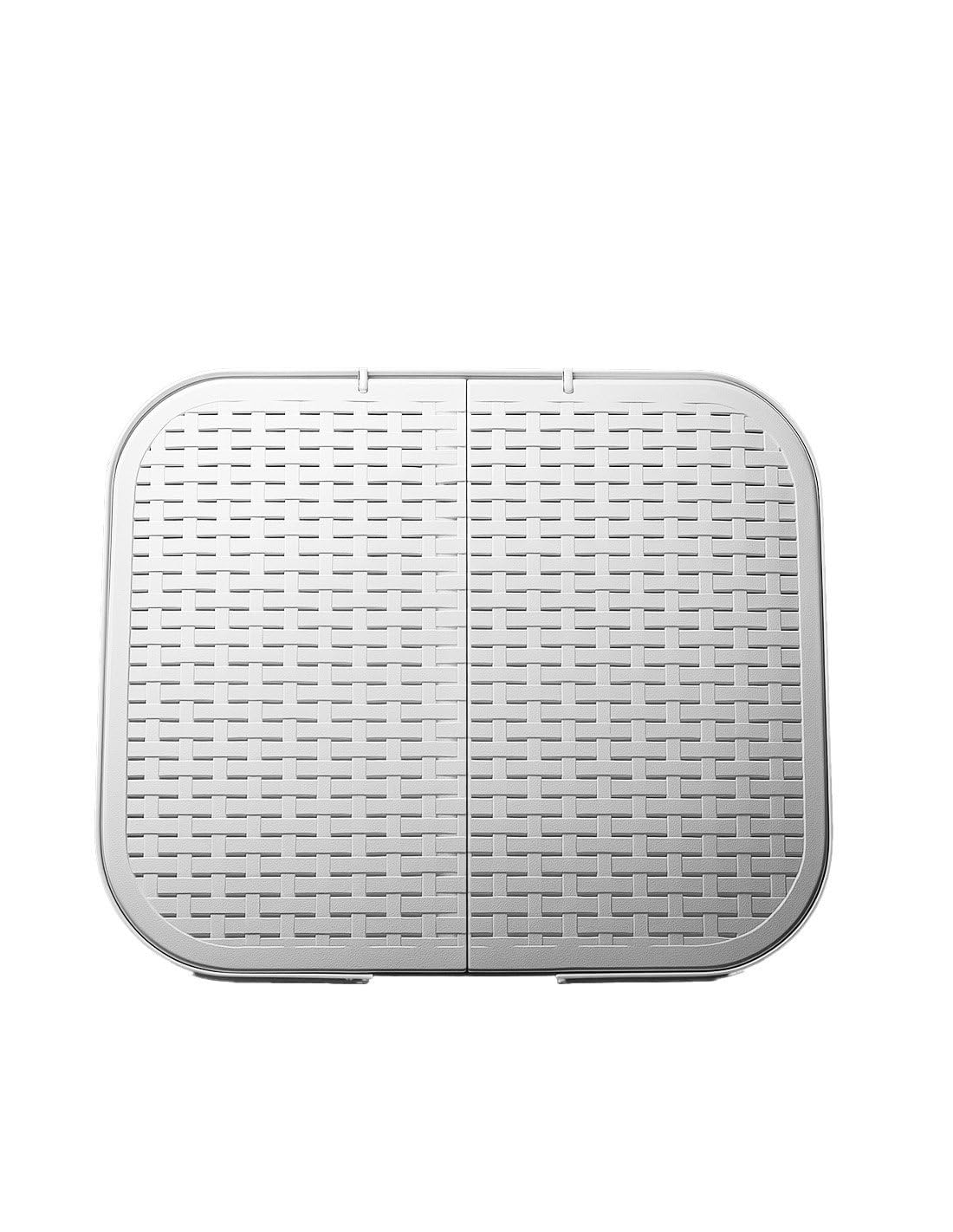 JARDIN202 - Cesto Ropa Sucia Pongotodo con Tapa y Asas | Cesta Colada Plástico Ratán | Cubo Ropa Sucia Ventilado | Baño Dormitorio | 38L/60L | 60 litros (Blanco)