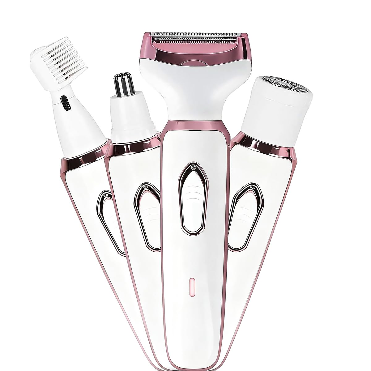 RNKR Painless 4-in-1 Women's Shaver - No Irritation Bikini Trimmer &amp; Body Razor, Cordless for Travel, Hypoallergenic Wet/Dry Use, USB Rechargeable