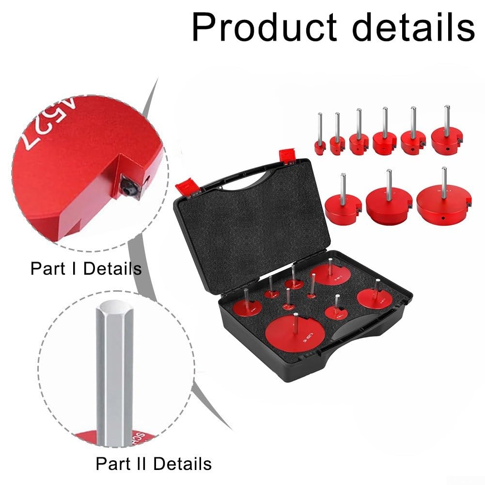 Kit de escariador de PVC 9 piezas, aluminio de 1/2-4 pulgadas para accesorios de PVC CPVC Retiro de tuberías y trabajos de fontanería