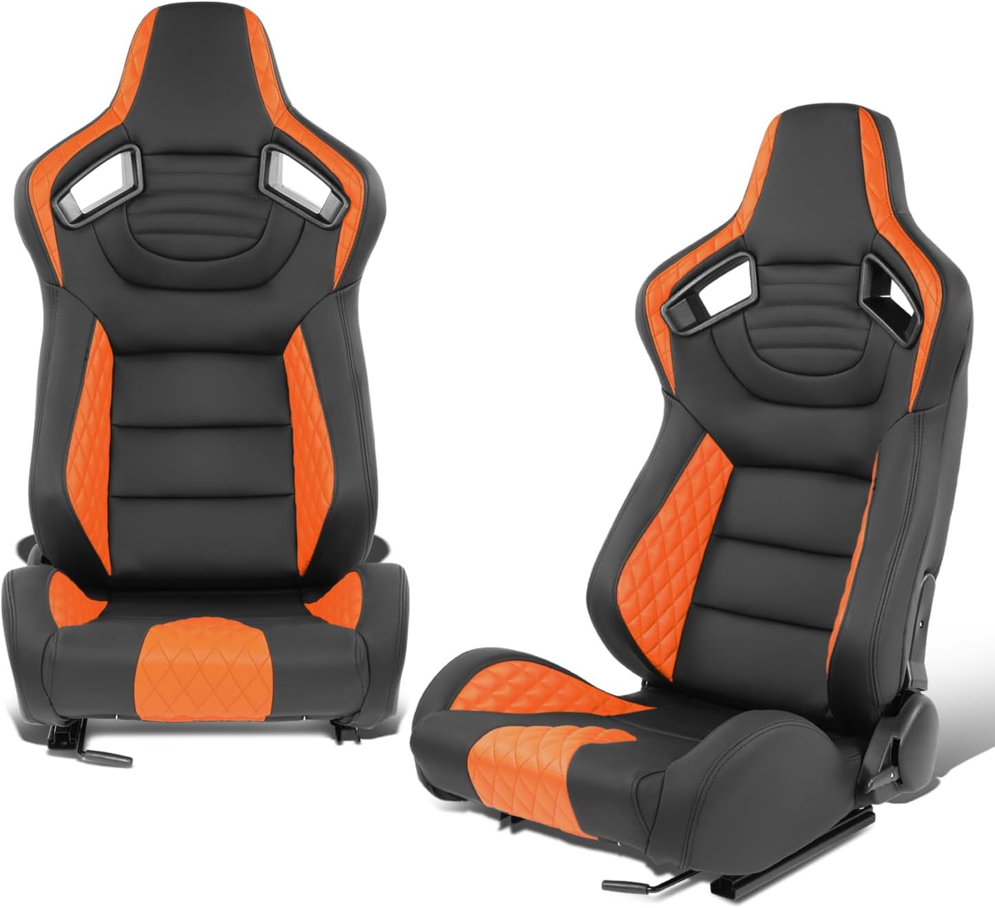 DNA MOTORING Pair of Universal Reclinable Racing Seats with