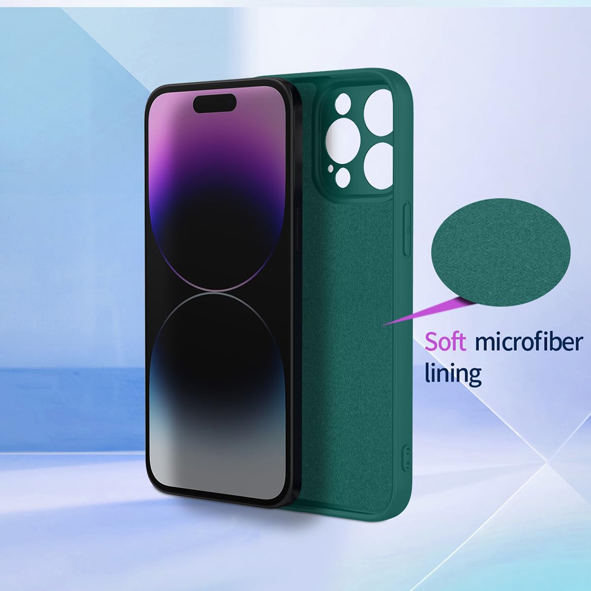 Etui na Motorola Edge 50 Neo, Miękkie TPU Płynny Silikon Etui Ochronne, Ultra-cienkie Odporne na Wstrząsy, Anti-Fall, Smukłe Wszechstronne Zabezpieczenie Etui na Telefon, Ciemnozielone