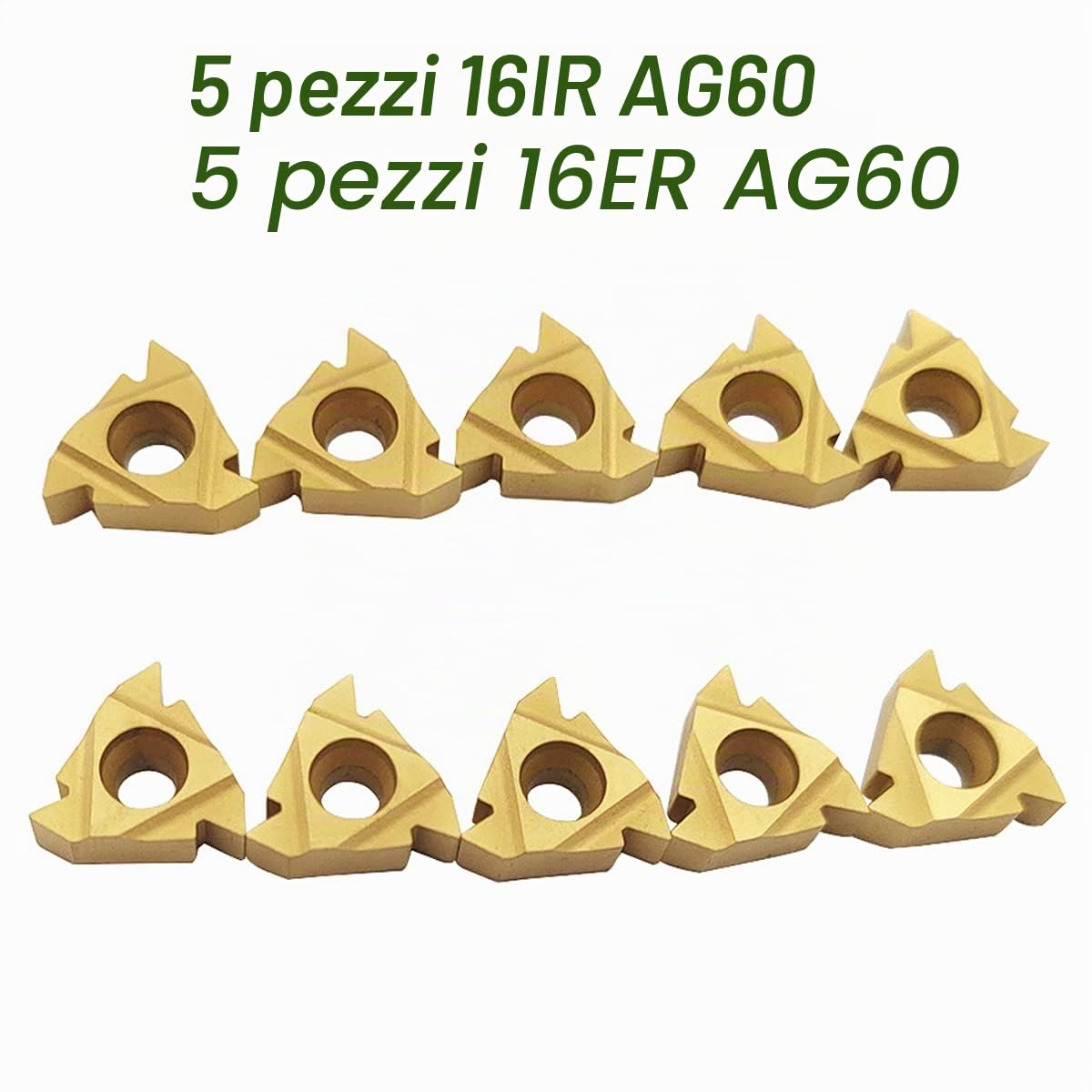 Barra alesatrice da 1/2" 5/8" SNR0013M16+SER1616H16 Tornio Inserti di filettatura interna Portautensili per tornitura con 5pcs 16ER AG60+5pcs 16IR AG60 Inserti per tornitura in carburo.