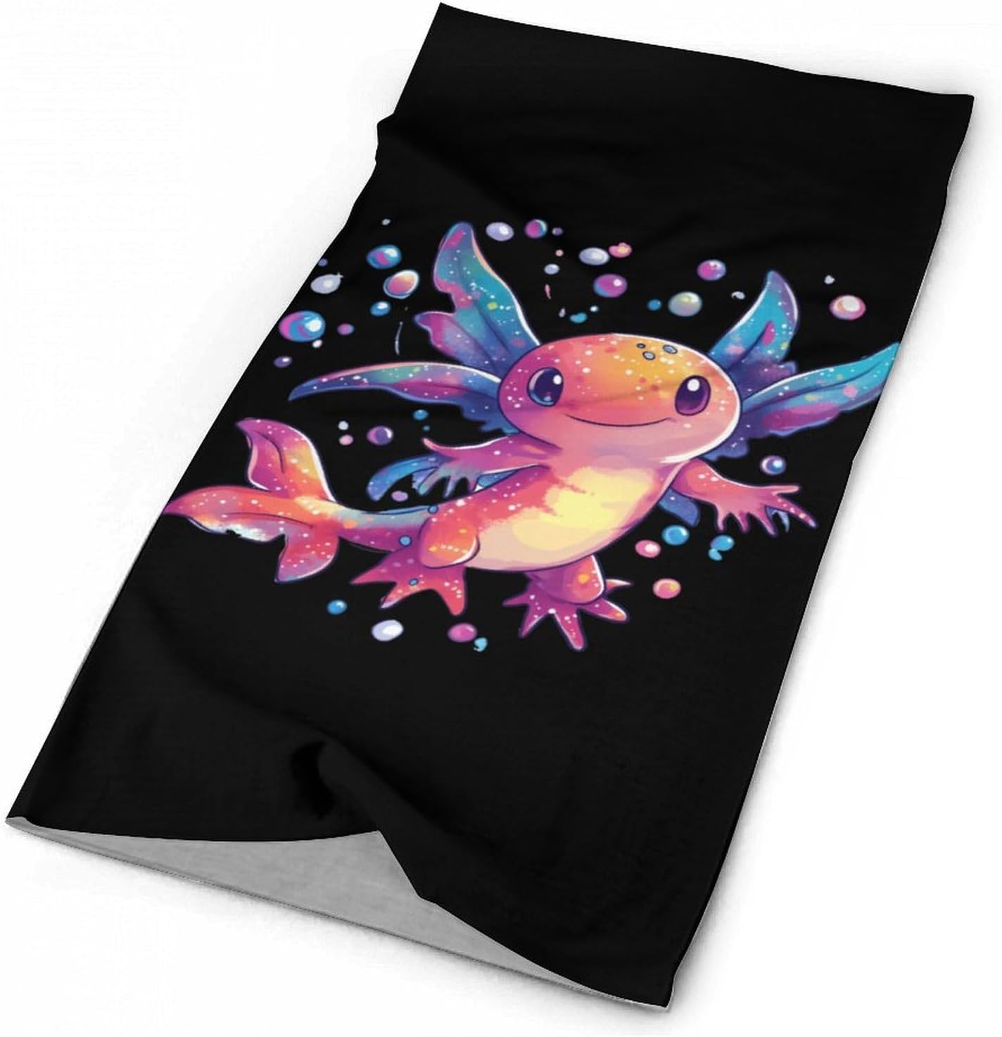 Cute Animal Colorful Axoltl Face Cover Neck Gaiters for Men Women Sun Protection Mask Scarf Hiking Bandana