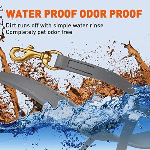 Viper K9 Biothane Working Dog Leash Waterproof Lead For Tracking Training Schutzhund Dog Sport & Search - Odor-Proof Long Line With Solid Brass Snap For Puppy Medium Large 3/4" X 20Ft Battleship Gray #TOP3