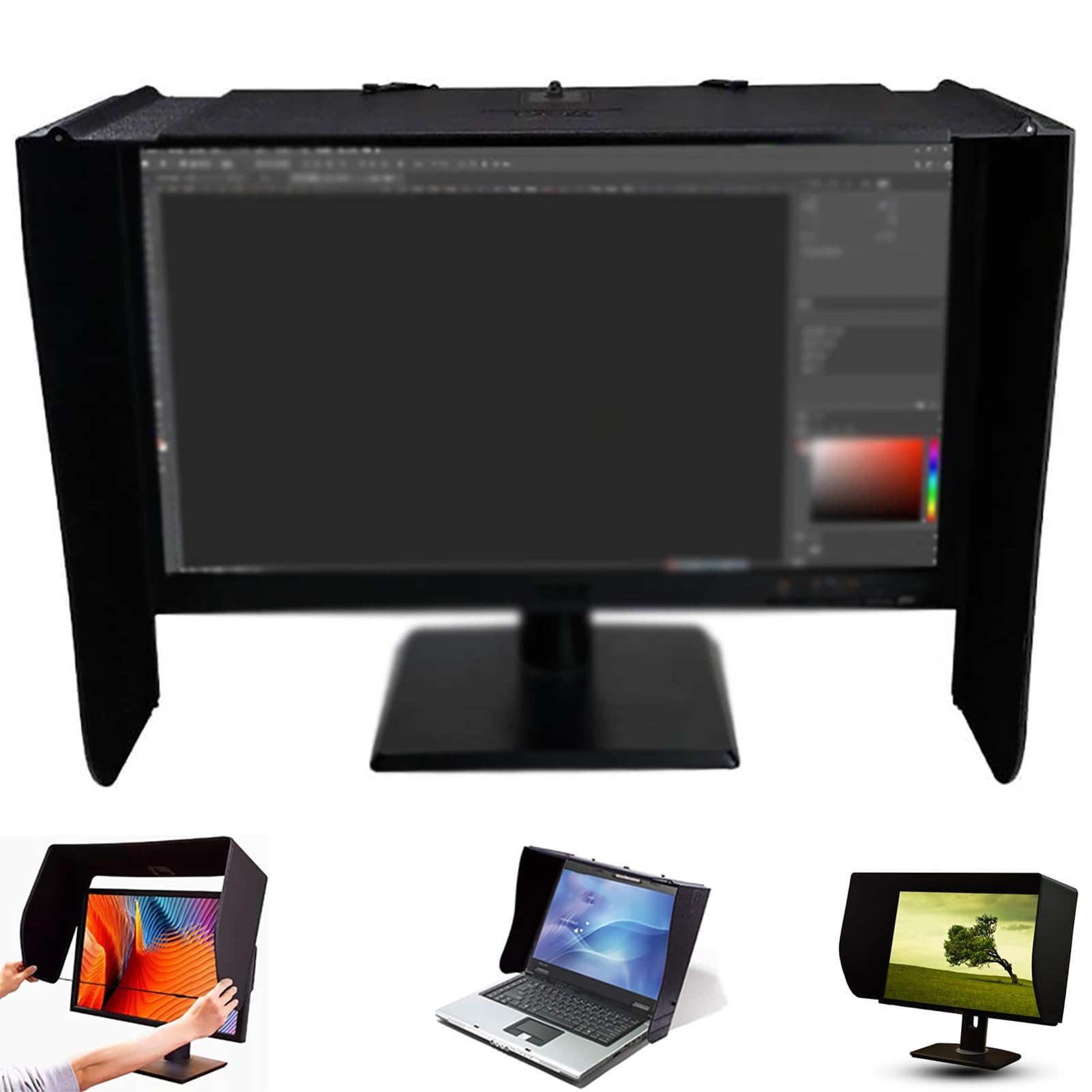 STWBHW Monitor hood,adjustable monitor hood,Portable LCD LED Video Monitor Hood Sunhood,17-28 Inch Desktop Computer Monitor Hood,Suitable display sun visor for Computer Office Work