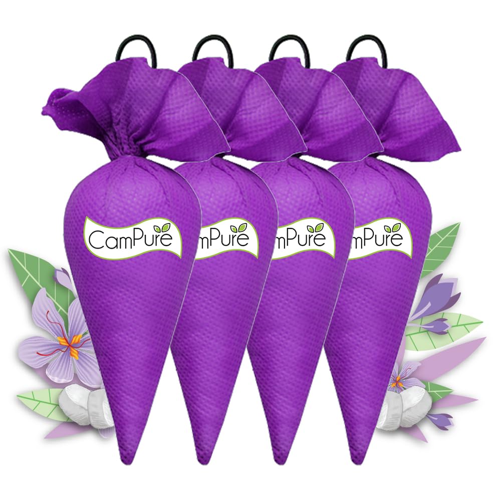 Mangalam CamPure Camphor Cone (Lavender) Pack of 4 - Room, Car and Air Freshener & Mosquito Repellent