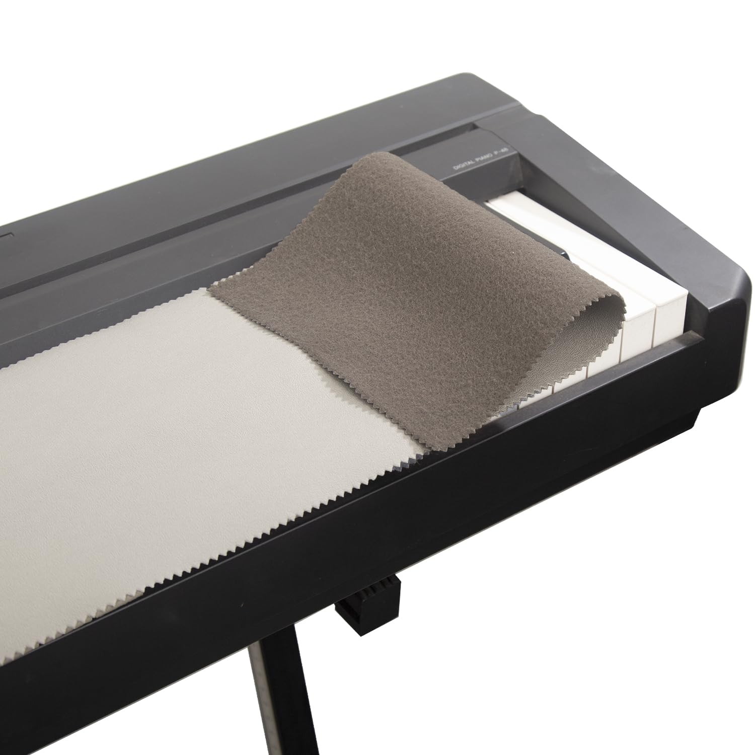 Anti-Staub-Abdeckung für Klaviertastatur, High-Tech-Stoff, passend für Klavier, E-Piano, Flügel (Dunkelblau) (Weiß)