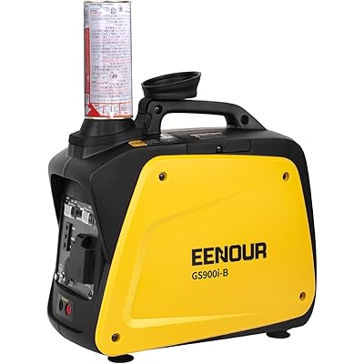 EENOUR インバーター発電機 GS900i-B カセットボンベ式 定格出力0.7kVA 正弦波 防音型 PSE認証 扱いやすい 軽量 静音 ガス発電機 ポー …