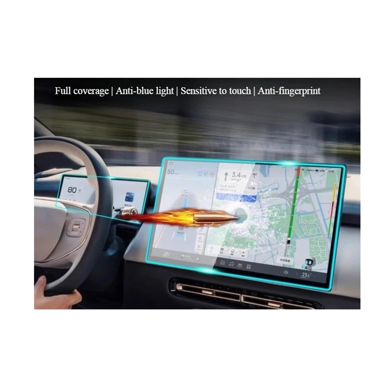 Film Protecteur d'écran pour système de Navigation de Voiture Xpeng G6 23-24 en Verre trempé Anti-Rayures pour écran LCD GPS/Radio de Voiture (G6 mètre 1-1)