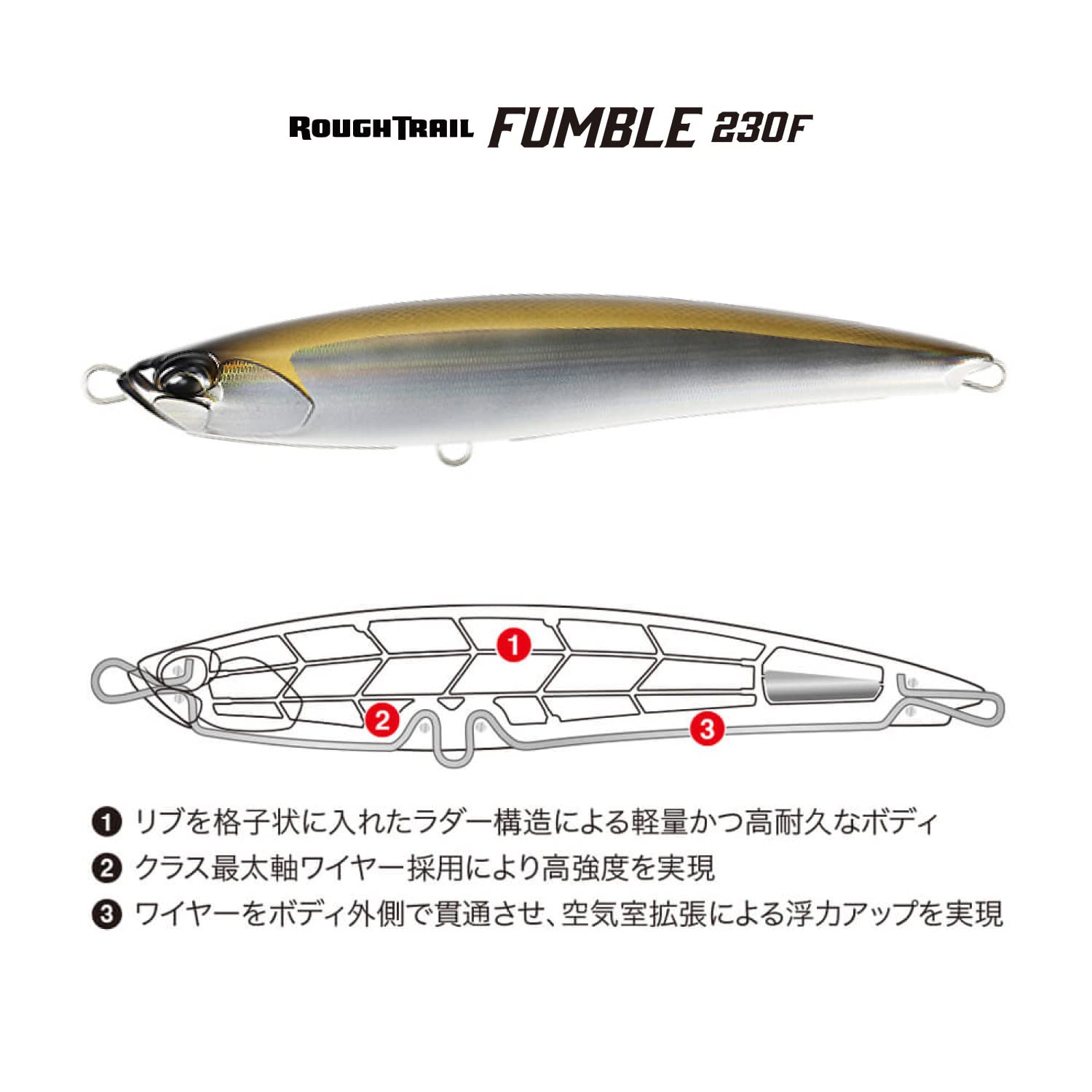 Leurre Duo Rough Trail Fumble 230F - Fiche Produit Top Fishing