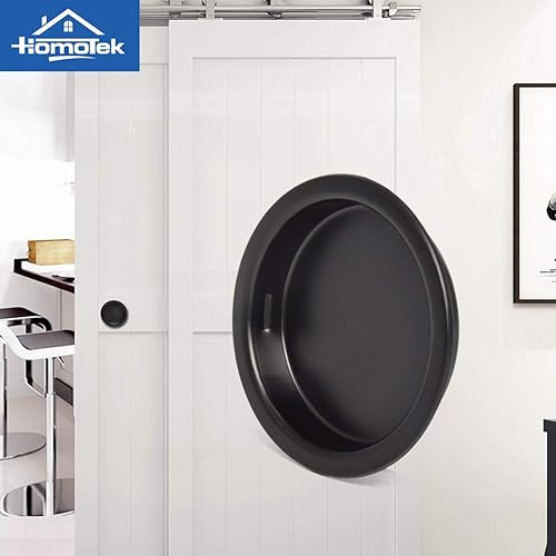 Miniatura 5 de HOMOTEK Paquete de 4 tiradores de dedo para puerta de armario de 1-34 pulgadas, color negro, tamaño pequeño, fácil instalación, se adapta a un