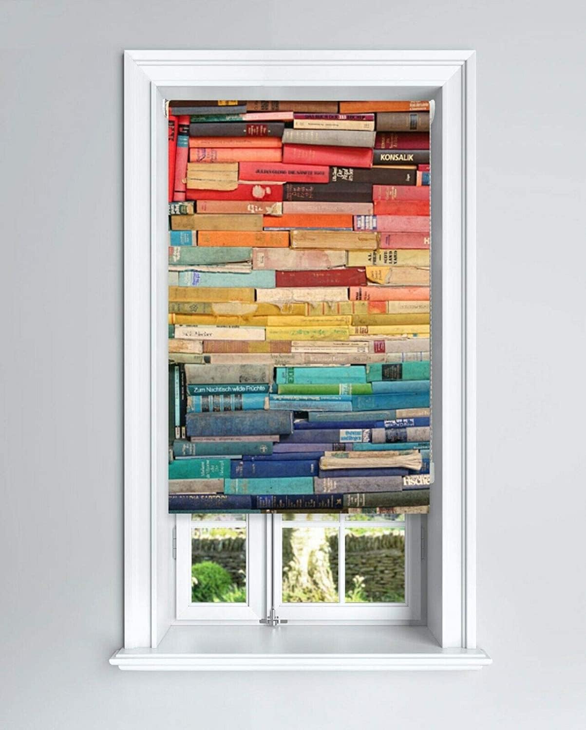Lister Cartwright Books Design Blackout Roller Blinds Windows Child Safety Cut To Size Fitting Included Beautiful Design Made To Measure, 90 X 140 Cm