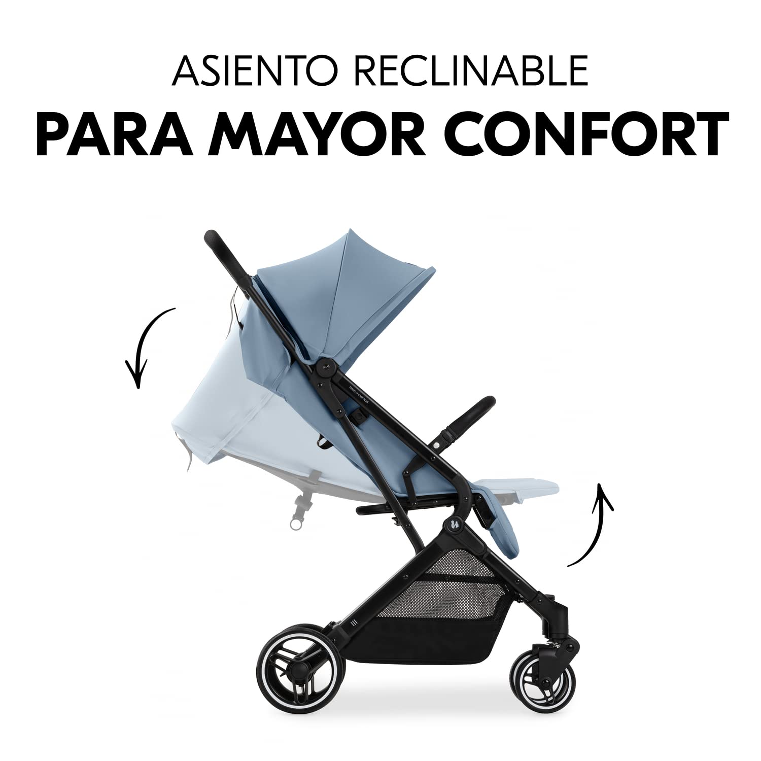 hauck Travel N Care Plus Carrito Bebé Ligero hasta 22 kg - Silla de Paseo Reclinable y Plegable - Ruedas Grandes Antipinchazos - Suspensión - UV 50+ - Cesta Grande - Azul