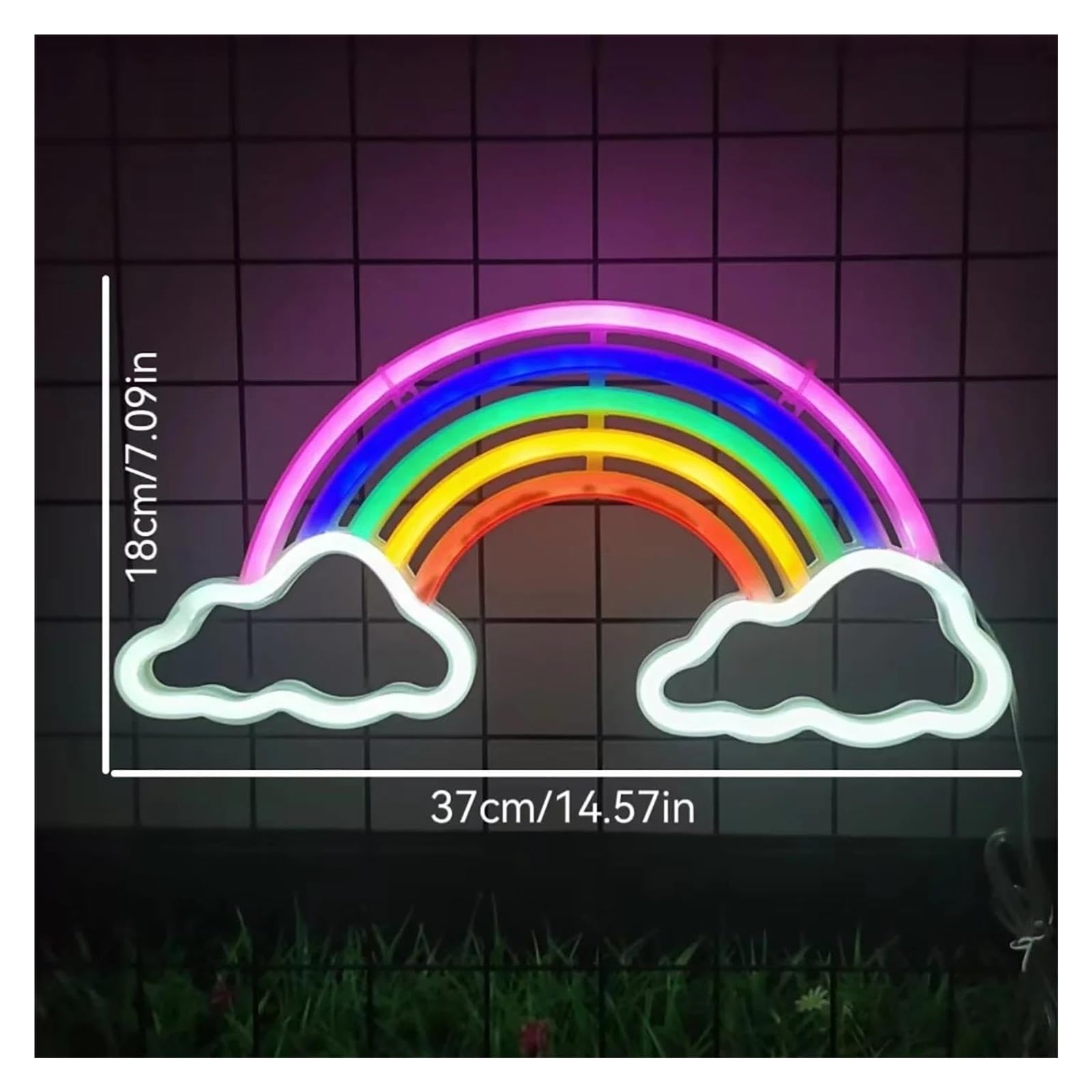 Generico Segno di luce al neon Per arcobaleno nuvola per insegna al neon alimentata per cameretta dei bambini camera da letto soggiorno matrimonio