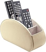 Vista 1 de Organizador de control remoto de piel con 5 compartimentos espaciosos