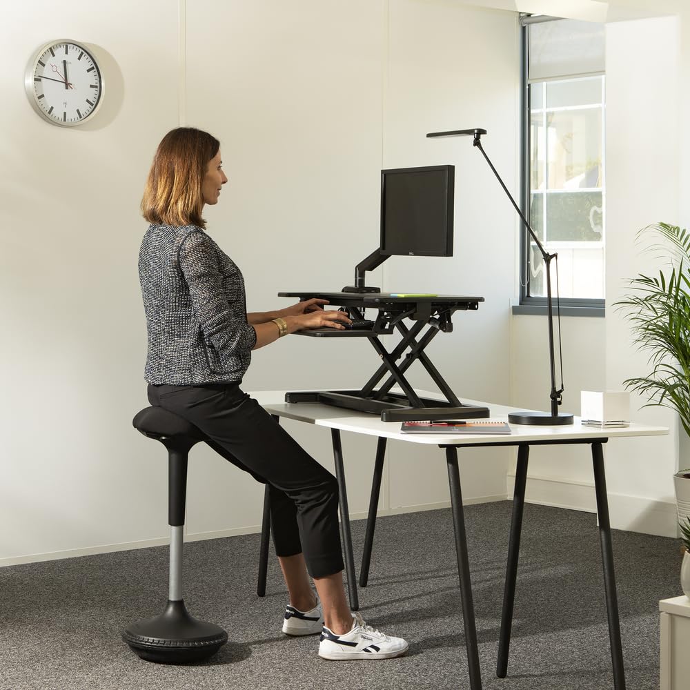 Unilux Moove Tabouret de bureau Ergonomique Réglabe en Hauteur 59 x 35 cm Noir