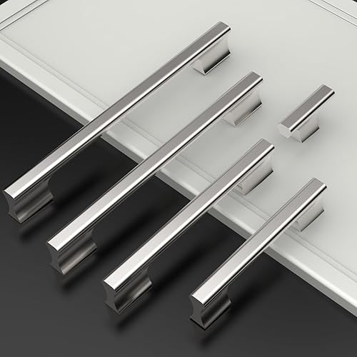 Miniatura 6 de Asidrama Paquete de 10 manijas de gabinete de cocina de níquel satinado cepillado de 3.75 pulgadas (3.780 in), tiradores de gabinete, accesorios de