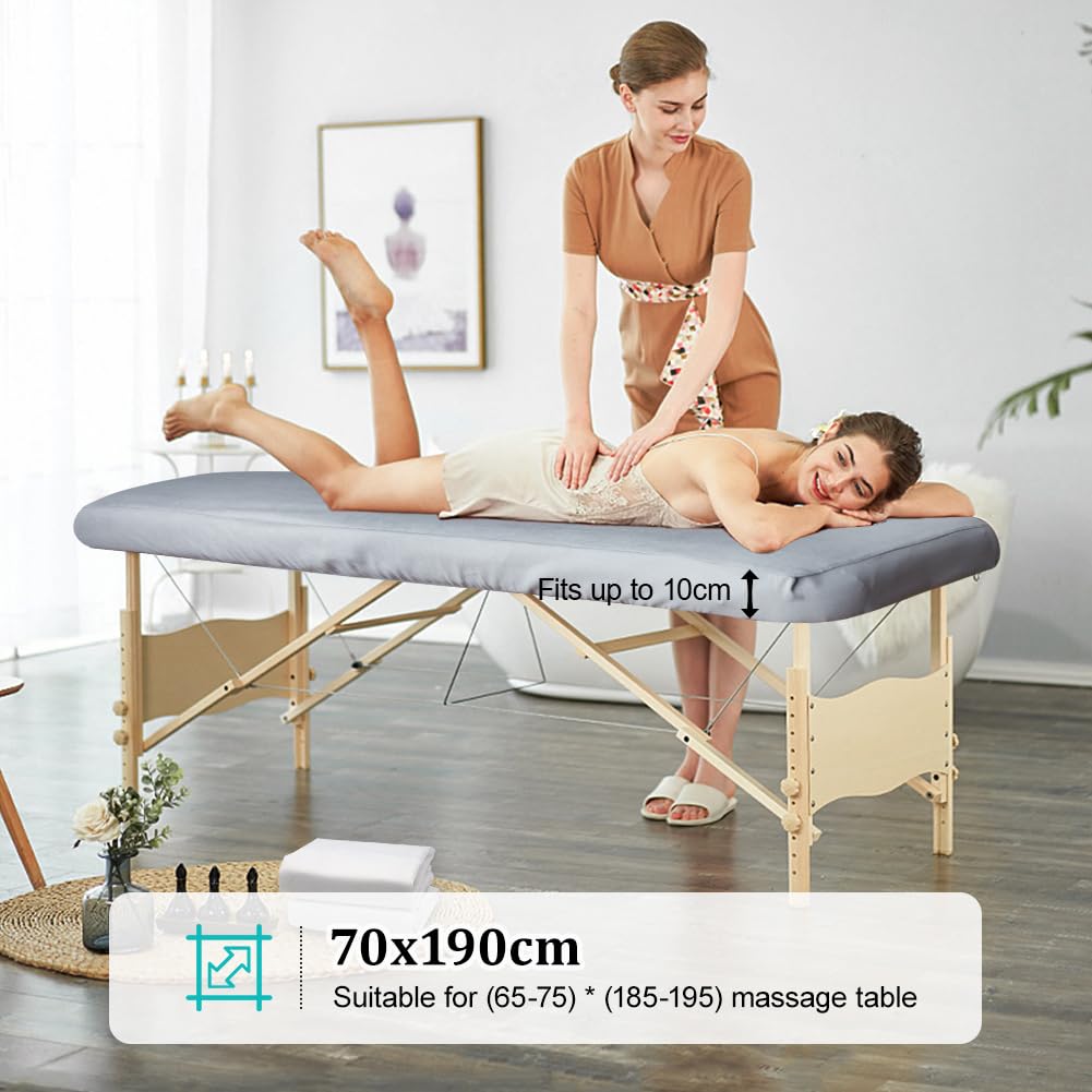 2pcs Spannbezug mit Loch für Massageliege, 70 x 190cm Waschbar Massageliege Bezug mit Nasenschlitz Weicher Überzug für Massageliege Hautfreundlicher Kosmetikliege Liegenbezug