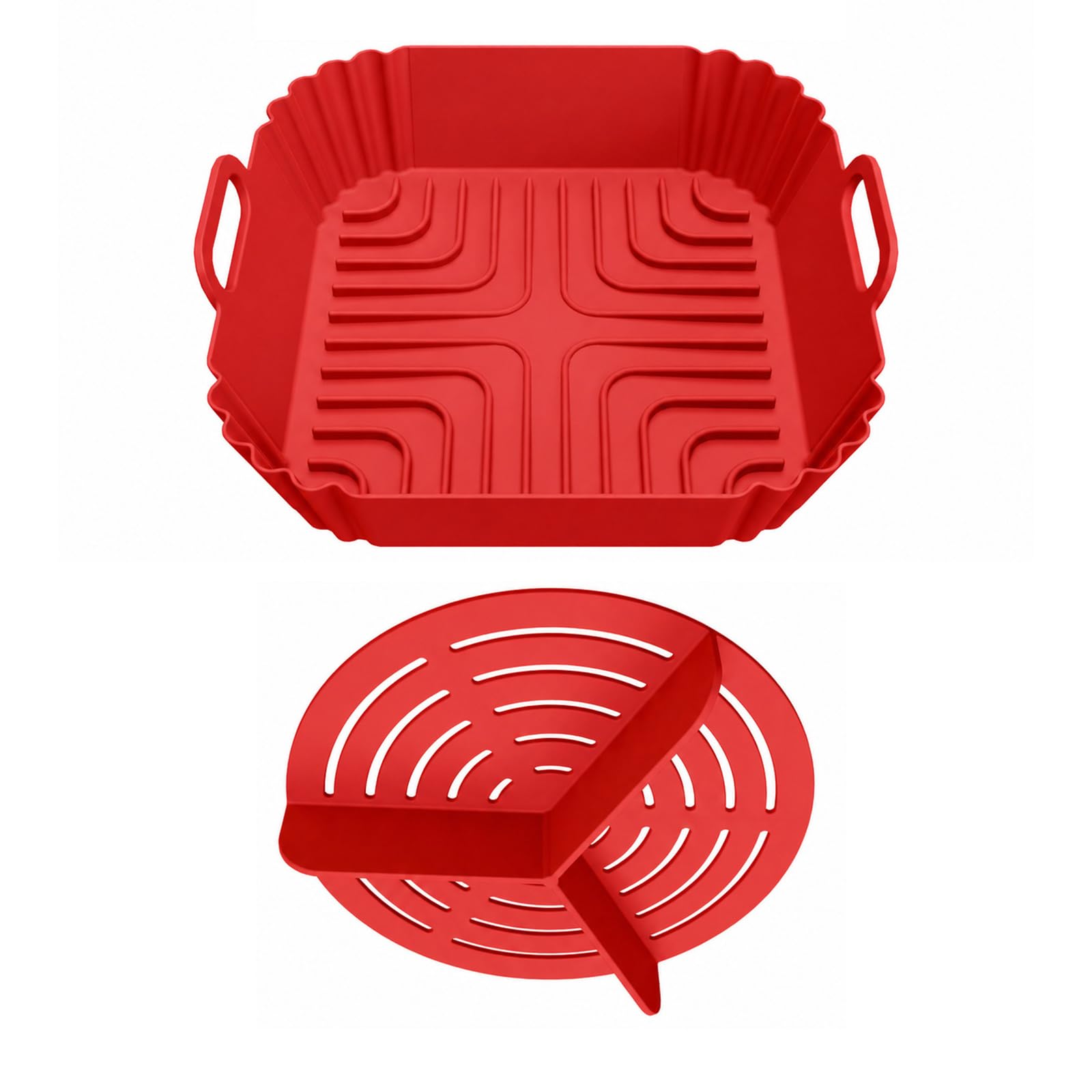 Msioytog Of 2 Air Fryers Pads Rectangular Silicone Liners Nonstick Cooking Accessory Air Fryers Basket for Frying Machine Cooker Silicone Baking Mat