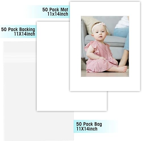 Miniatura 30 de 11 x 14 pulgadas color blanco esteras de respaldo Juego completo