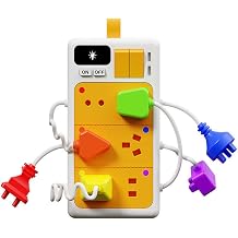 Kids Busy Board, Sensory Plug Outlet Toddler Fidget Toys for Baby 1-3