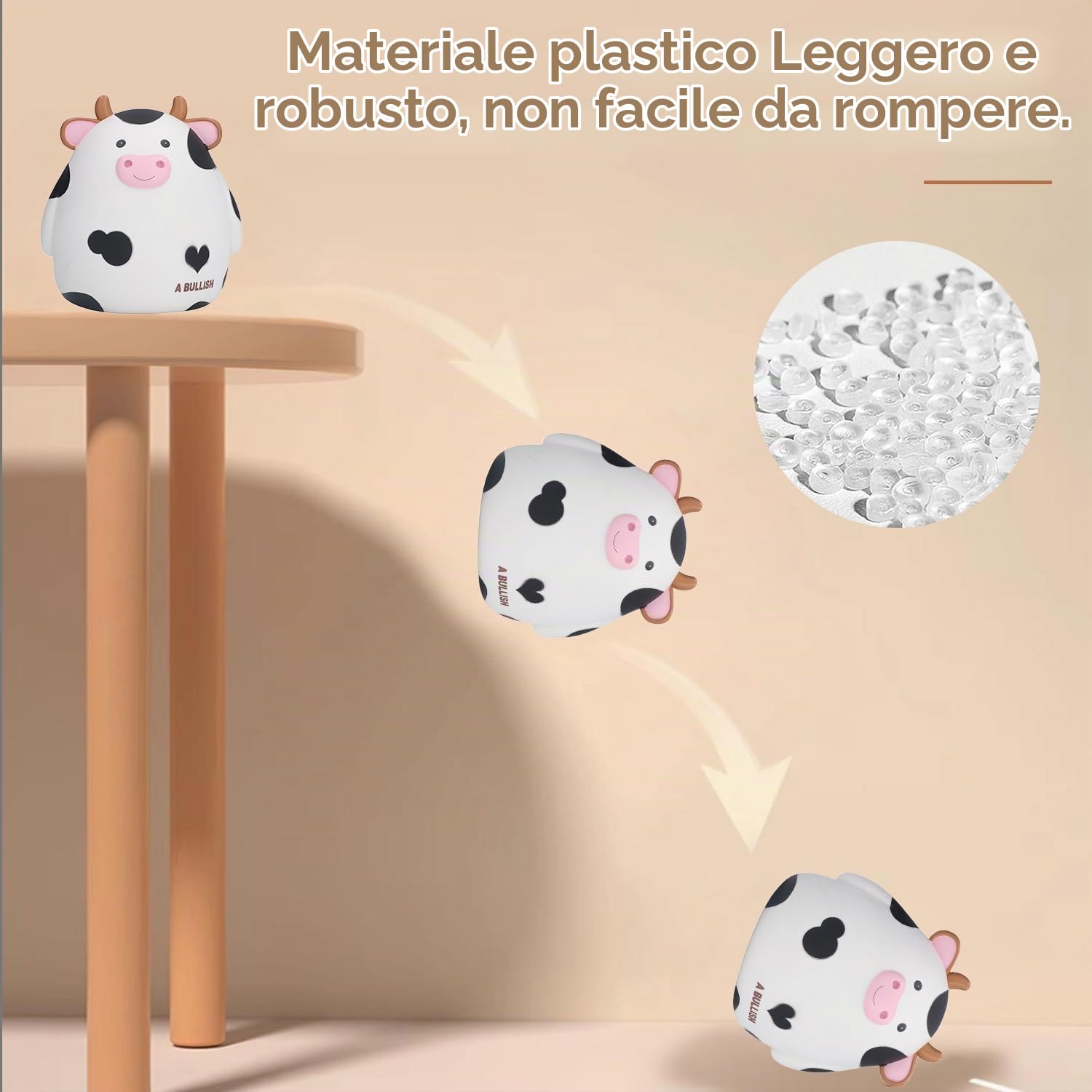 Simpatico Salvadanaio per Mucca, Scatola Portamonete a Forma di Animale Dei Cartoni Animati, Decorazioni per La Casa Dipinte a Mano, per Banco di Studio Familiare