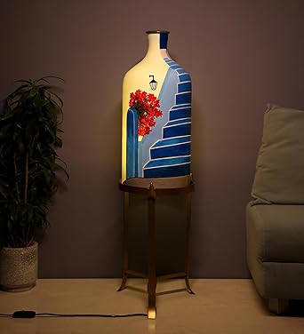 POSH N PLUSH Floor Lamp with Metal Stand Escalier Flight | for Living Room | Bedroom | Standing Lamp