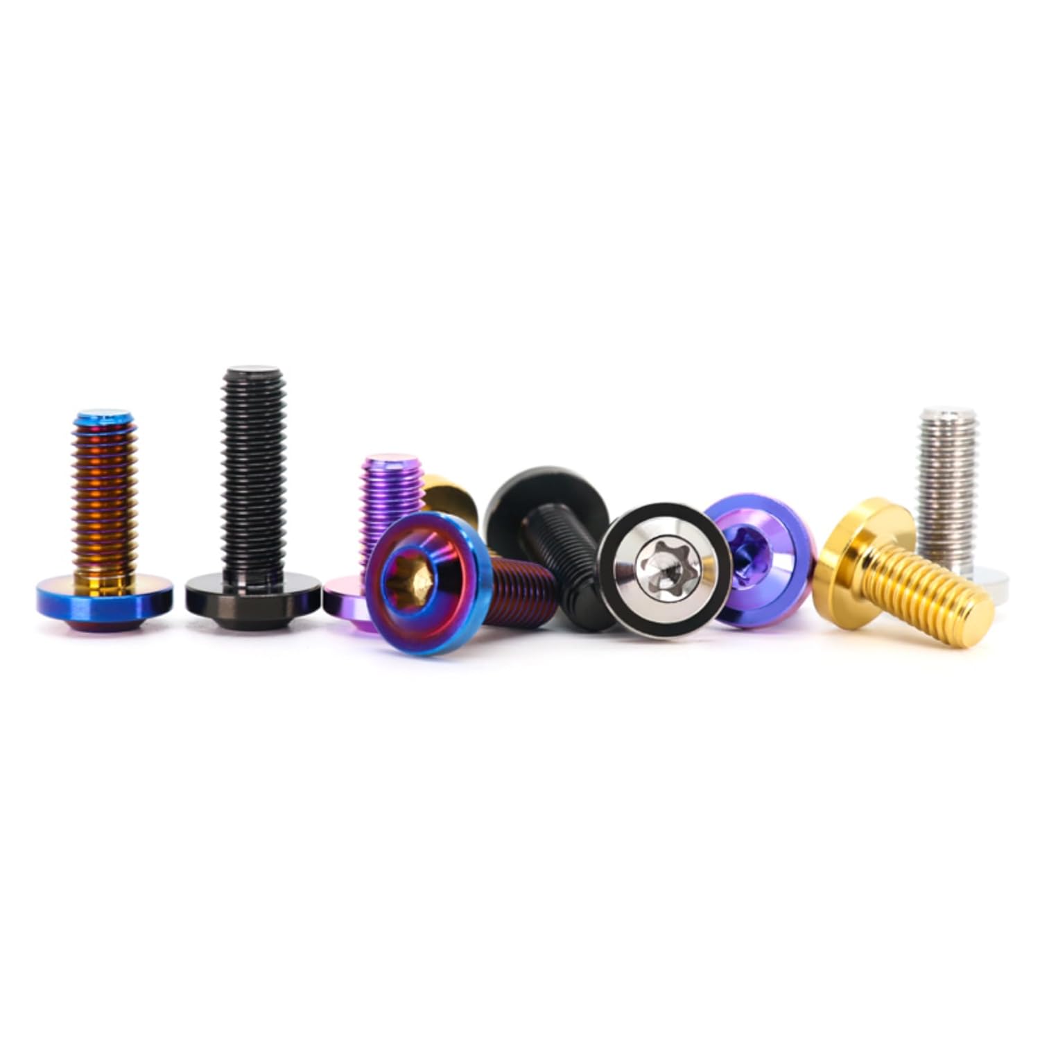 GR5 Titanium Alloy Flying Saucer Head Screws - Plum Blossom Anti-Theft Screws - 4 Pack M4, M5, M6, M8, M10 - Complete Specifications (Burnt Blue, M6x35mm=4pcs)