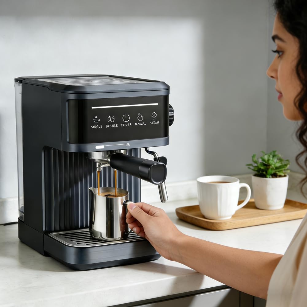 Amazon.co.jp: YUEWO プロ仕様エスプレッソマシン、コンパクトコーヒー