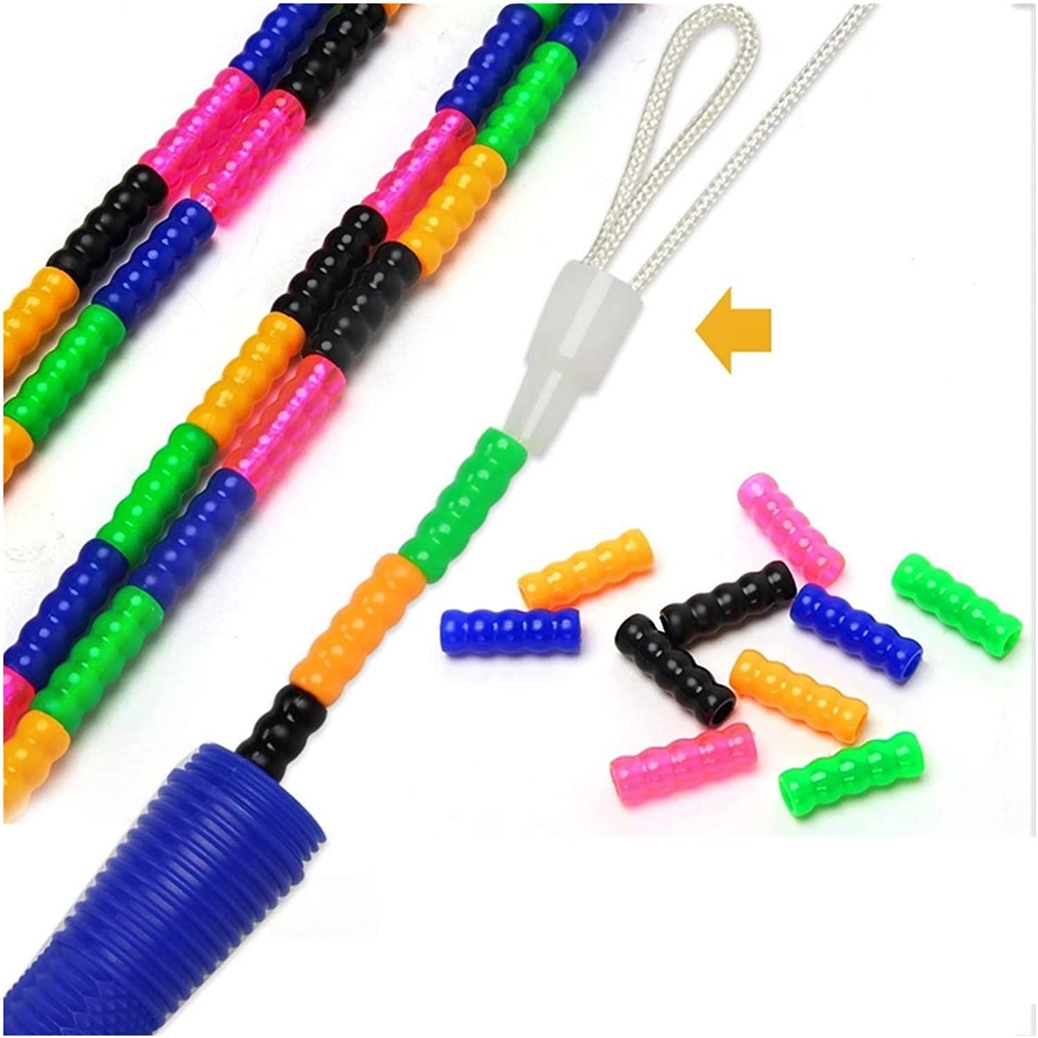 Corda per Saltare Corda per Saltare per Allenamento Fitness Regolabile per con Perline Morbide per Segmentata in bambù di Plastica Fitness