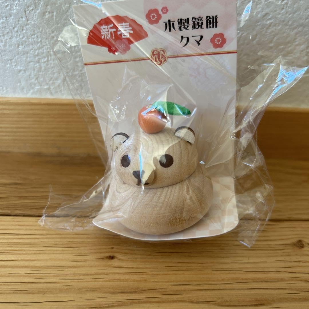 Amazon | セリア お正月飾り 4点セット ・木製鏡餅クマ ・木製オブジェ