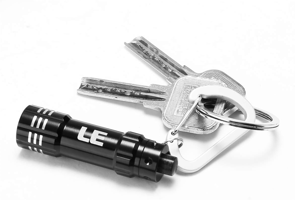LE Keychain LED Flashlight, Mini and Bright Torch Light, Batteries Included, Pack of 5, Black