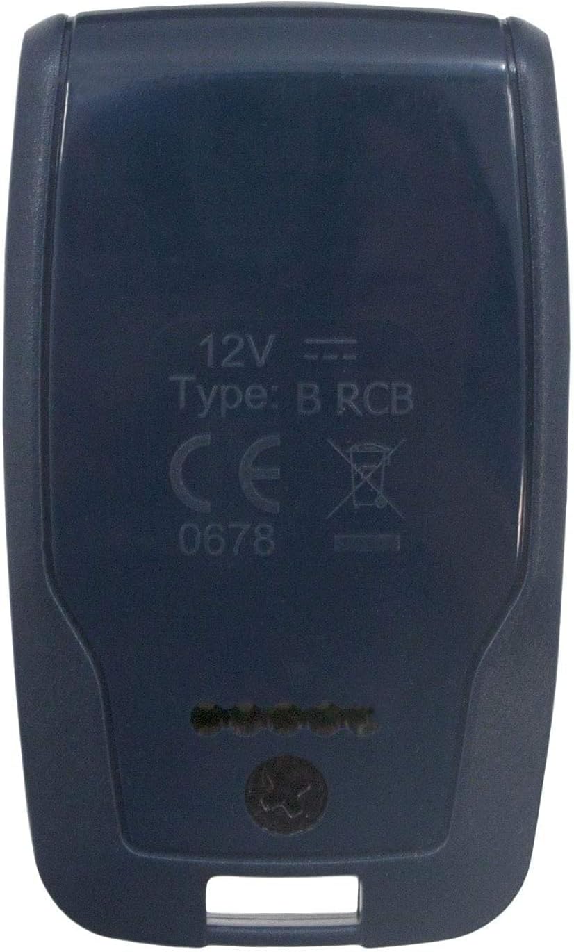 Бозгашт view of the BFT Mitto B RCB04 R1 remote control, showing regulatory markings and battery compartment details.