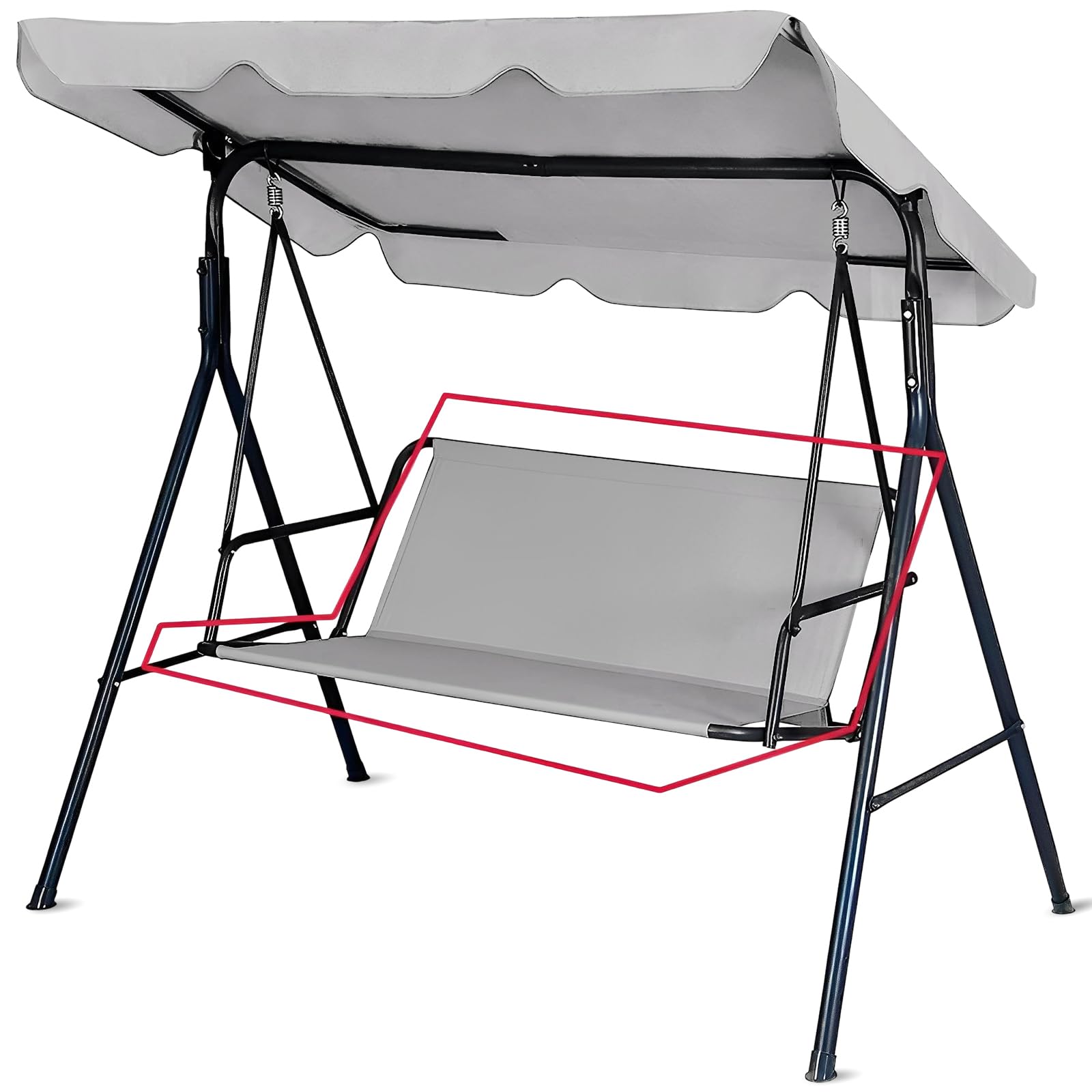 Piezas de repuesto para columpio de jardín, impermeable, funda para silla de jardín, funda para columpio de jardín, color gris, 115 x 48 x 48 cm