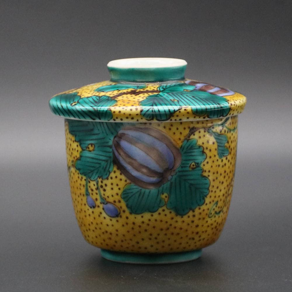 茶道具　九谷焼　香合　三ツ井為吉　吉田屋色絵扇面 Amazon｜三ツ井為吉 九谷焼 茶碗蒸し器 吉田屋からす瓜｜蒸し器