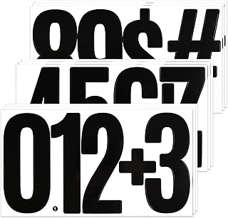 45 Pcs 6 Inch Large Blackl Number Stickers, 9 Sheets Self-Adhesive Vinyl 0-9 Decals for Mailbox, Doors, Trucks, Classroom Decor & Outdoor Use