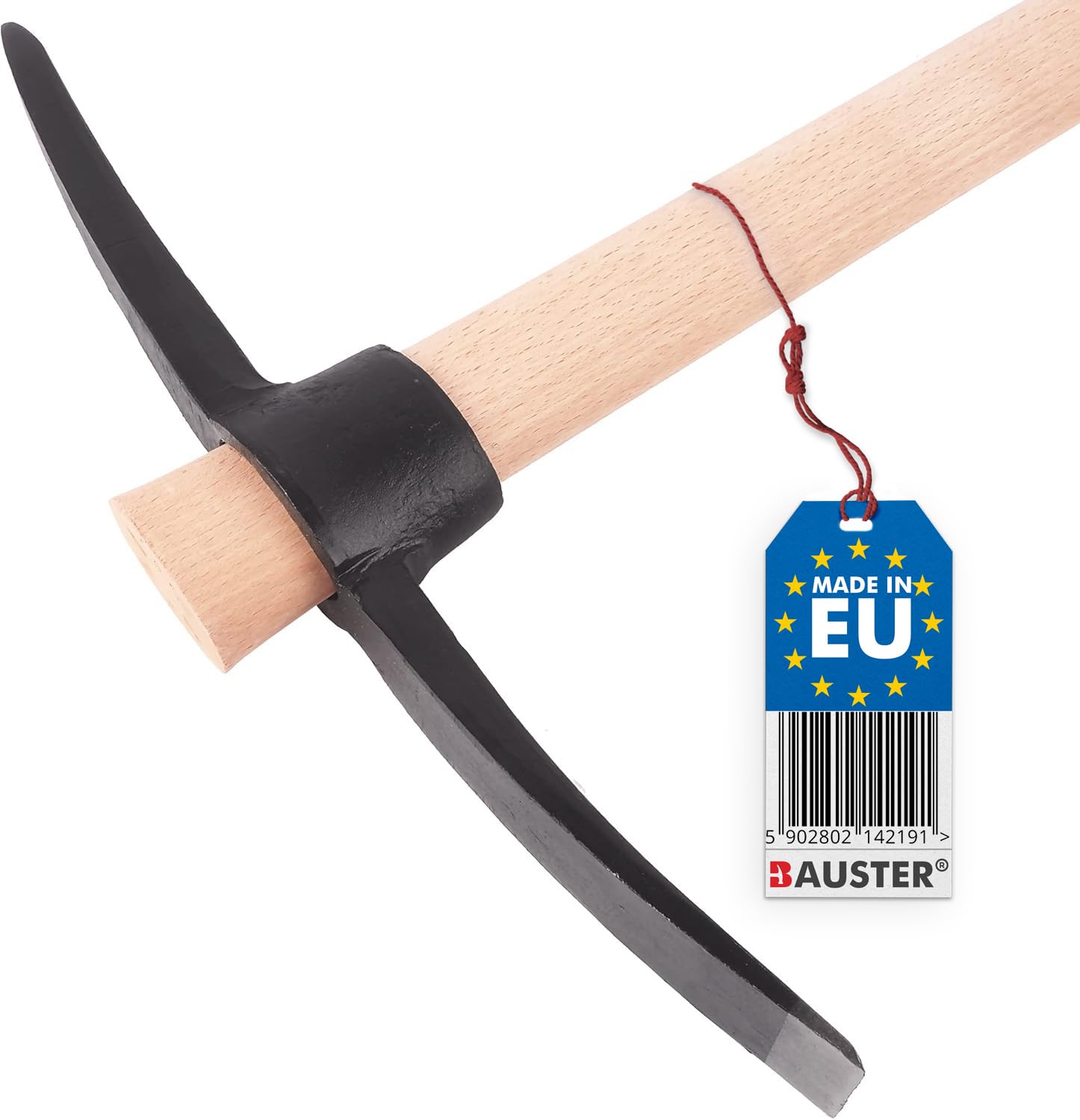 Pioche pointue avec manche en bois, équipée des deux côtés, pioche combinée pour ameublir les sols durs, binette de jardin utile pour briser les murs, pioche (2,5 kg)
