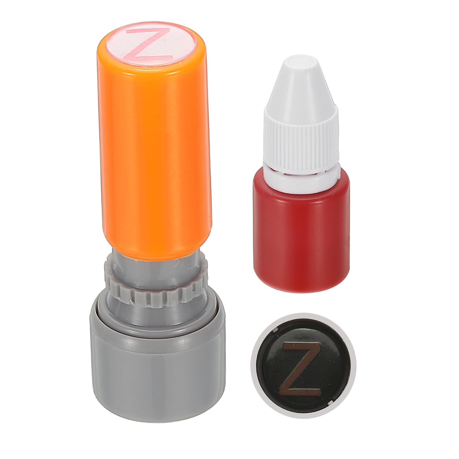 PATIKIL Letter Stamps Self Inking, Character Alphabet Z Teacher Initial Ink Stamp Red Ink for Class Notebook Scrapbooking DIY Craft, Orange