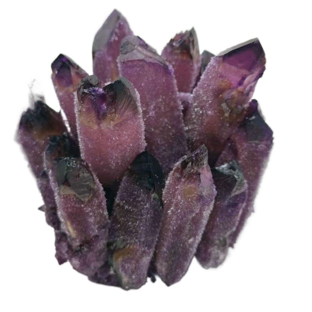 AUOQKQUT 300-800g Purple Ghost Quartz Crystal Cluster Crystals raw Gemstone for Home&Office Decoration Synthetic Ornaments (Size : 300-400g)