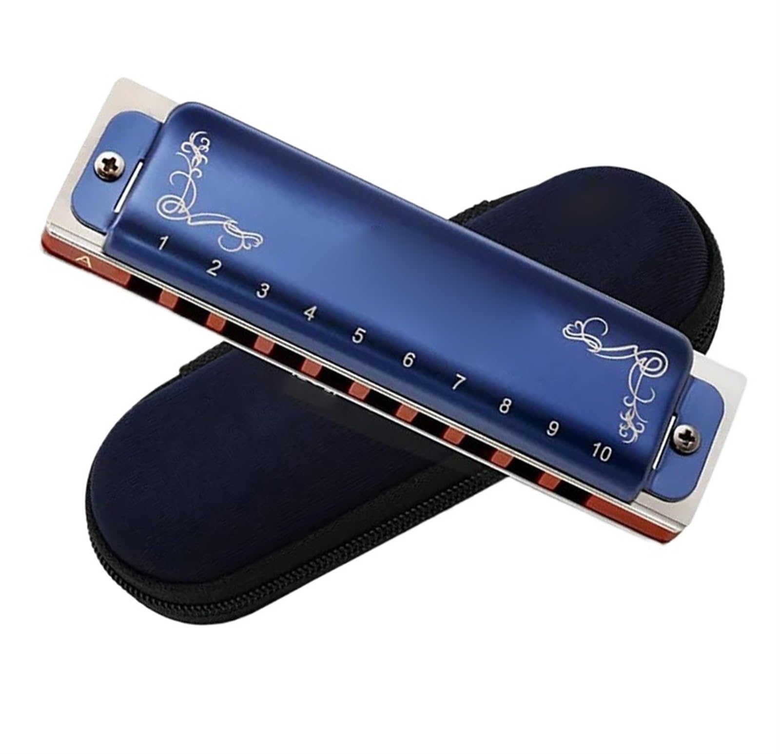 Armonica A Bocca Per Arpa Armonica Diatonica A 10 Fori Da 20 Toni Con Armonica Per Studenti Con Custodia Blu armonica a bocca professionale (Color : Key of Gb)