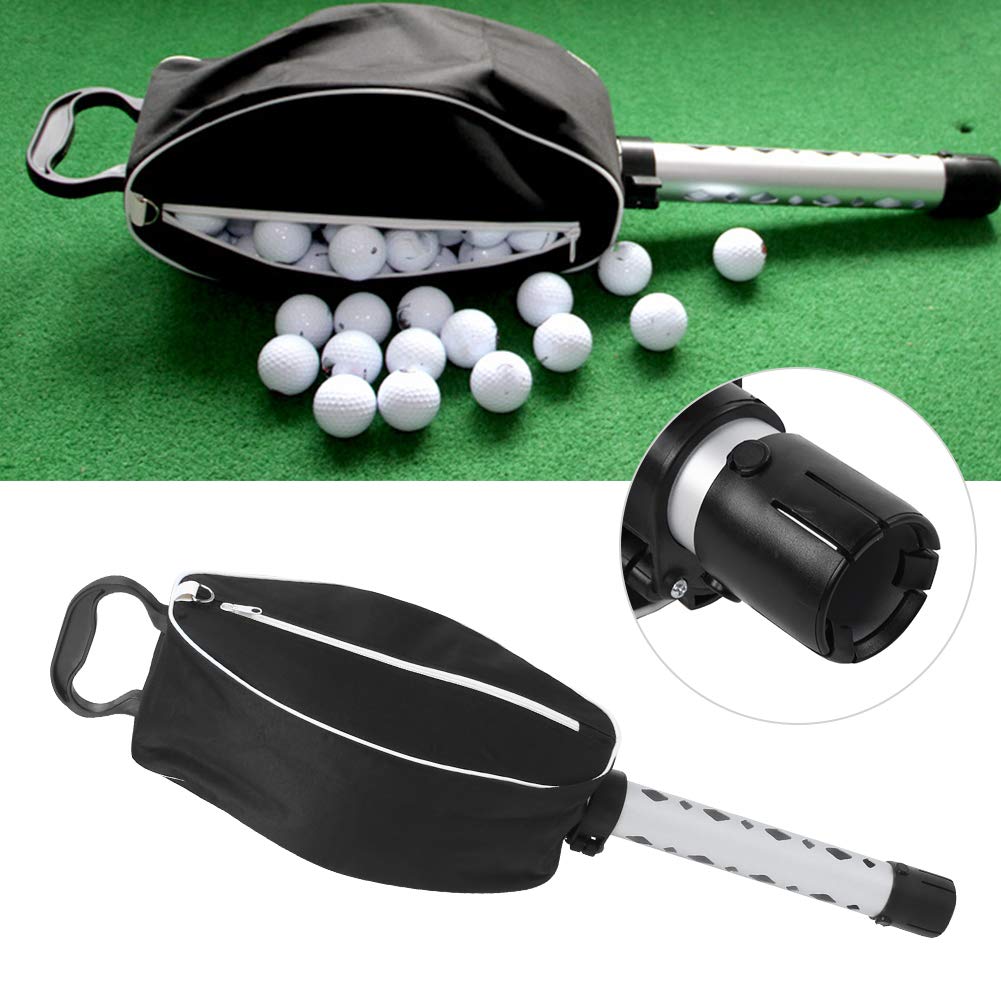 HERCHR Raccoglitore di Palline da Golf, Borsa per Palline da Golf con Tubo Telescopico in Alluminio Portatile, Raccoglitore di Supporti per Palline da Golf per Raccogliere 80 Palline