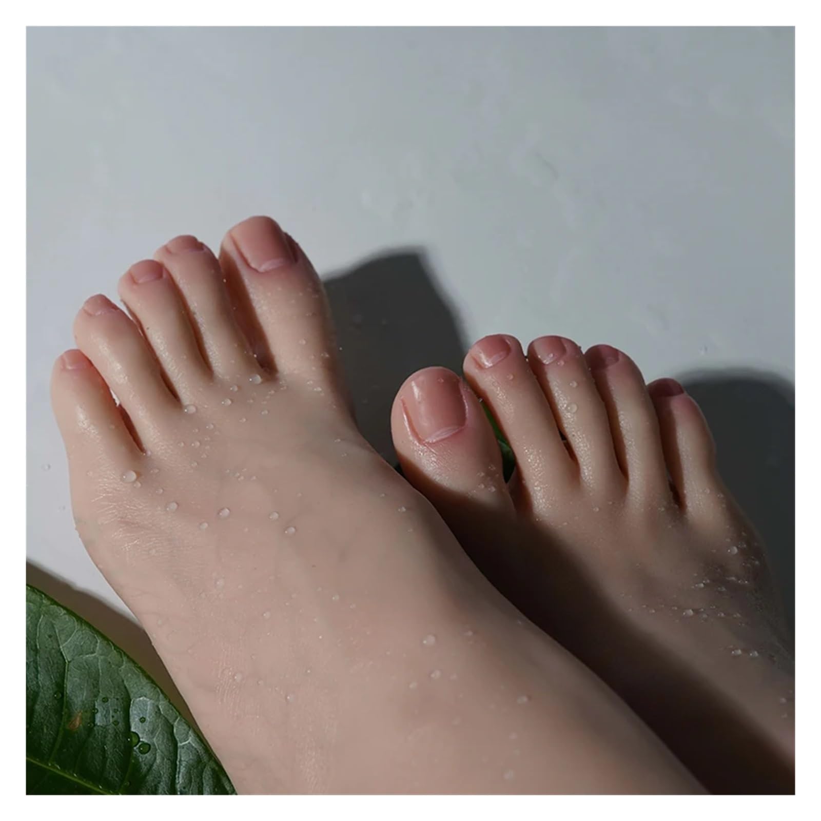 Żeński manekin Model stopy realistyczne silikonowe stopy Nail Practice Manicure Art fałszywy plastikowy fetysz stóp Life Size J3910(Toes bone,1 Pair foot)